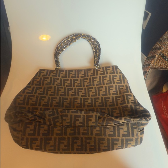 Fendi Brown FF Zucca Logo Shoulder Bag - Picture 8 of 10